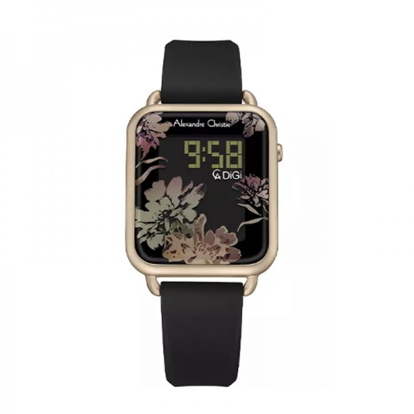 Alexandre Christie AC 9378 Rosegold Black Flower LHRRGBA